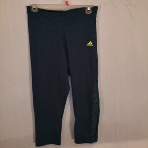 Adidas Aeroready Ladies Teal Color Capri Length Workout Leggings
